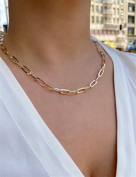 michael kors gold paper clip necklace|Michael Kors gold necklace.